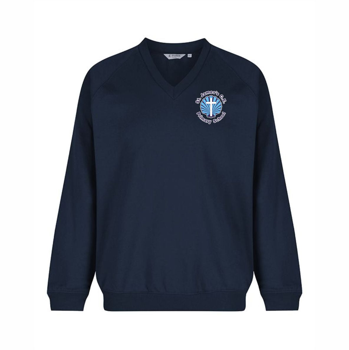 St James's Primary - V-Neck Sweatshirt *DISCONTINUED LOGO*